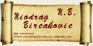 Miodrag Birčaković vizit kartica